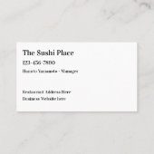 Japanisches Sushi Restaurant Visitenkarte (Rückseite)
