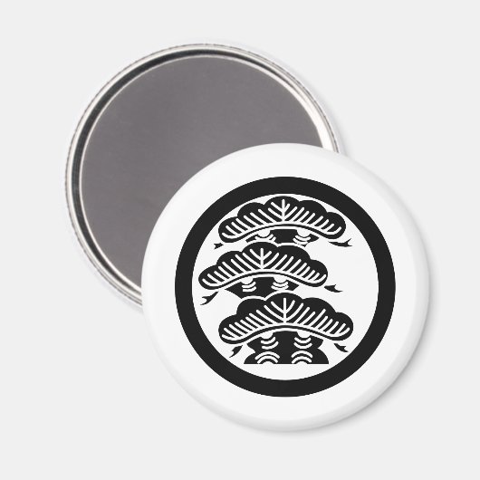 Japanisches Symbol des Familienwappen-KAMON Magnet (Vorderseite/Rückseite)