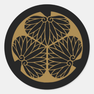 Japanisches Symbol des Familienwappen-KAMON Runder Aufkleber