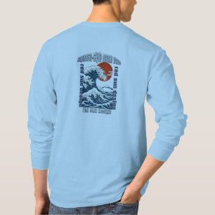 Japanisches T-Shirt mit roter Sonne und großer Wel