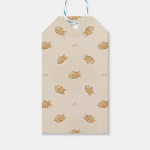Japanisches Taiyaki & Seigaiha-Geschenkpapier Geschenkanhänger