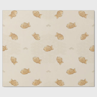 Japanisches Taiyaki- & Seigaiha-Geschenkpapier Geschenkpapier