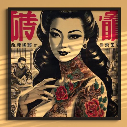Japanisches Tattooisches Button Poster