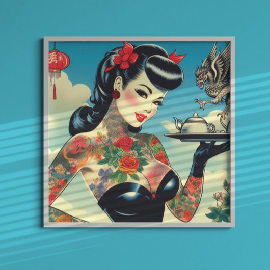 Japanisches Tattooisches Button Poster