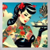 Japanisches Tattooisches Button Poster (Vorne)