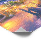 Japanisches Teehaus am Fluss Poster (Ecke)