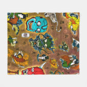 Japanisches Thema Fleecedecke (Vorderseite (Horizontal))