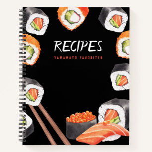 Japanisches Thema individuell anpassbare Black Rec Notizblock