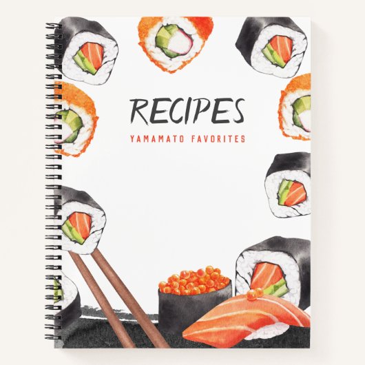 Japanisches Thema individuell anpassbare Rezept-Jo Notizblock (Vorderseite)