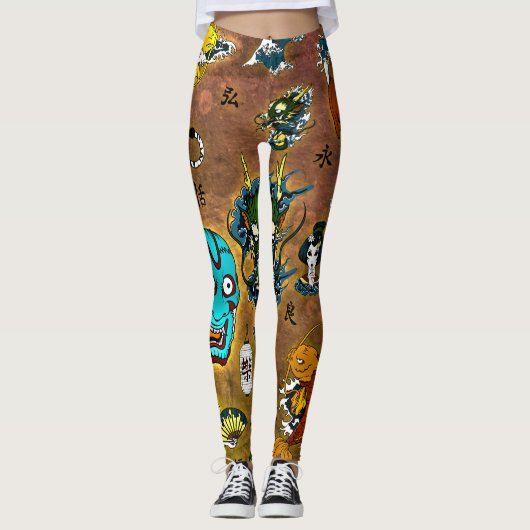Japanisches Thema Leggings (Vorderseite)