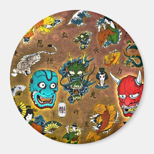 Japanisches Thema Magnet (Vorne)