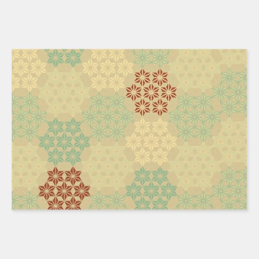 Japanisches Thema Mix Muster Geschenkpapier Set (Vorderseite)