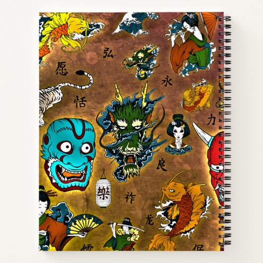 Japanisches Thema Notizblock (Rückseite)