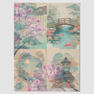 Japanisches Themed Collage Decoupage Crafting Seidenpapier
