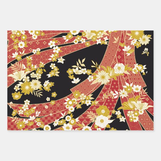 Japanisches Themenmuster Geschenkpapier Set (Vorderseite)