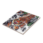 japanisches Tiger- und Ahorndesign Fliese (Seite)