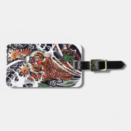 japanisches Tiger- und Ahorndesign Gepäckanhänger