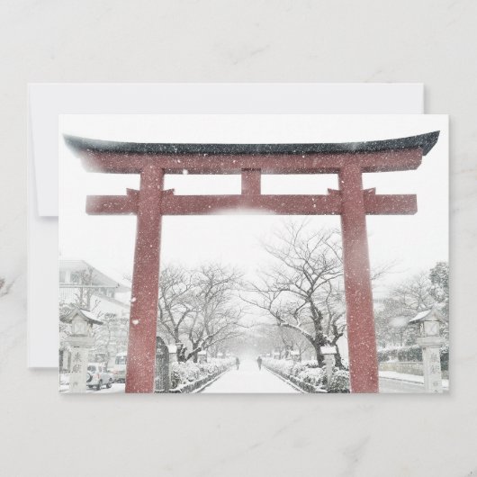 Japanisches Torii Tor im Winter Einladung (Vorderseite)
