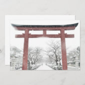 Japanisches Torii Tor im Winter Einladung (Vorne/Hinten)