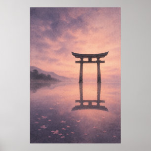 Japanisches Torii-Tor Japandi-Wandkunstposter Poster