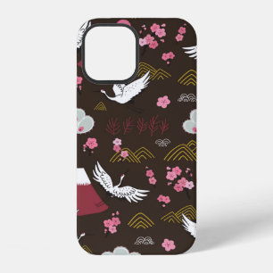 Japanisches traditionelles nahtloses Doodle-Muster iPhone 12 Hülle