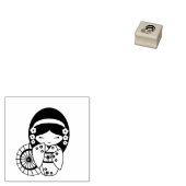 Japanisches Umbrella Geisha Girl in Kimono 2 Gummistempel (Stempel)