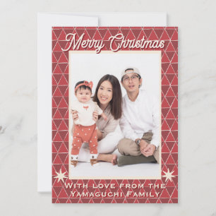 Japanisches Uroko-Muster Weihnachtsfoto Feiertagskarte