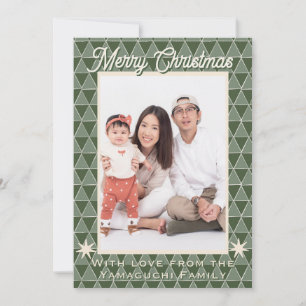 Japanisches Uroko-Muster Weihnachtsfoto Feiertagskarte