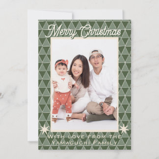 Japanisches Uroko-Muster Weihnachtsfoto  Feiertagskarte