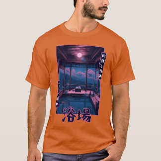 Japanisches Vaporwave-Badhaus Sauna Retro Nostalgi T-Shirt