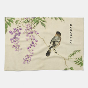 Japanisches Vintage-Lilien-Spatz-Küchentuch Küchentuch