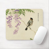 Japanisches Vintage-Lilienseeschwalben-Monogramm-M Mousepad (Mit Mouse)