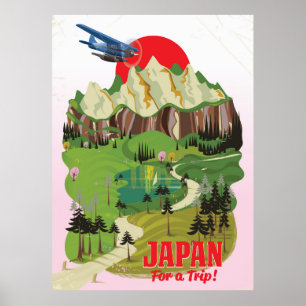 Japanisches Vintage-Reiseposter Poster