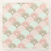 Japanisches Vintages Muster Glasuntersetzer (Vorderseite)