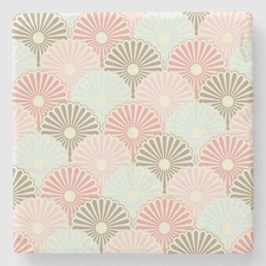 Japanisches Vintages Muster Steinuntersetzer (Vorderseite)