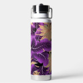 Japanisches violettes Blattdesign Trinkflasche (Hinten)
