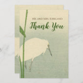 Japanisches Vogel-Aquarell Dankeskarte (Vorne/Hinten)