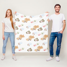 Japanisches Wagashi Muster Fleecedecke