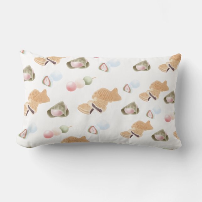 Japanisches Wagashi Muster Lendenkissen (Vorderseite)