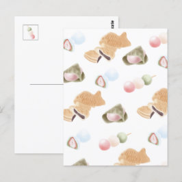 Japanisches Wagashi Muster Postkarte