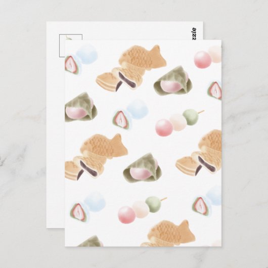Japanisches Wagashi Muster Postkarte (Vorne/Hinten)