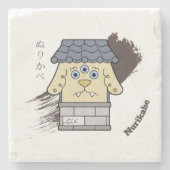 Japanisches Wall Monster Nurikabe Yokai Steinuntersetzer (Vorderseite)