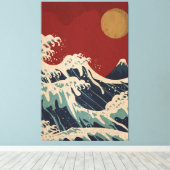 japanisches Wave Concept Leinwanddruck (Insitu (Holzboden))