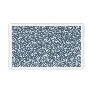 japanisches Wave Style-Muster Acryl Tablett