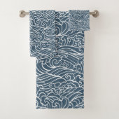 japanisches Wave Style-Muster Badhandtuch Set (Insitu)