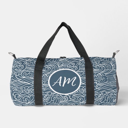 japanisches Wave Style-Muster Duffle Bag (Vorderseite)