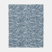 japanisches Wave Style-Muster Fleecedecke (Vorderseite)
