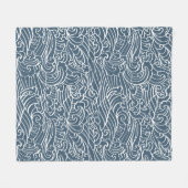 japanisches Wave Style-Muster Fleecedecke (Vorderseite (Horizontal))