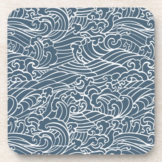 japanisches Wave Style-Muster Getränkeuntersetzer (Vorderseite)