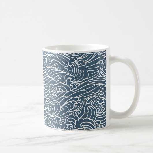 japanisches Wave Style-Muster Kaffeetasse (Rechts)